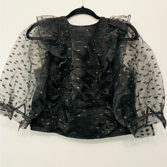 Tops - Elegant Black Sheer Women's Top